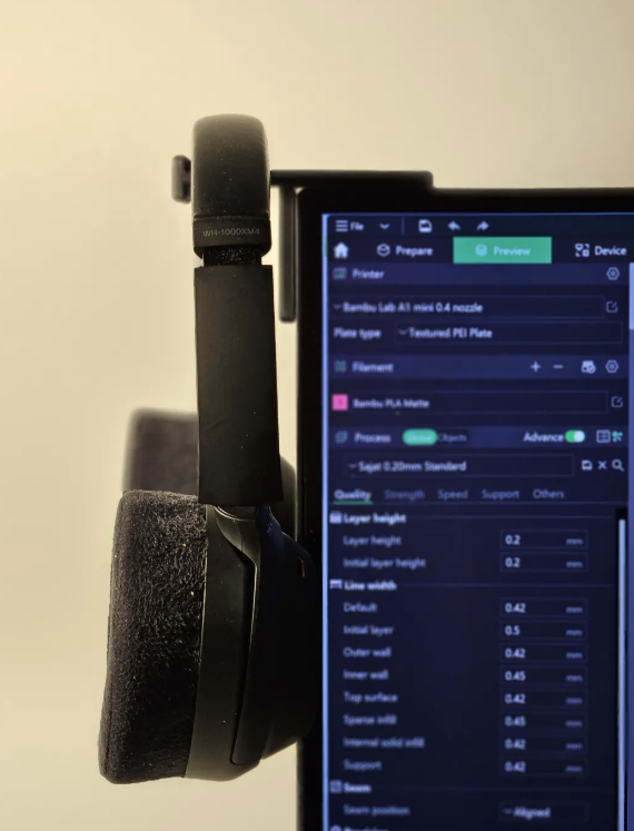 Side Frame Monitor Mount 2 — 3D printed by Moon Studio 3D